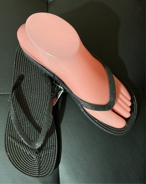 Sparkle Black Thong Flip Flops