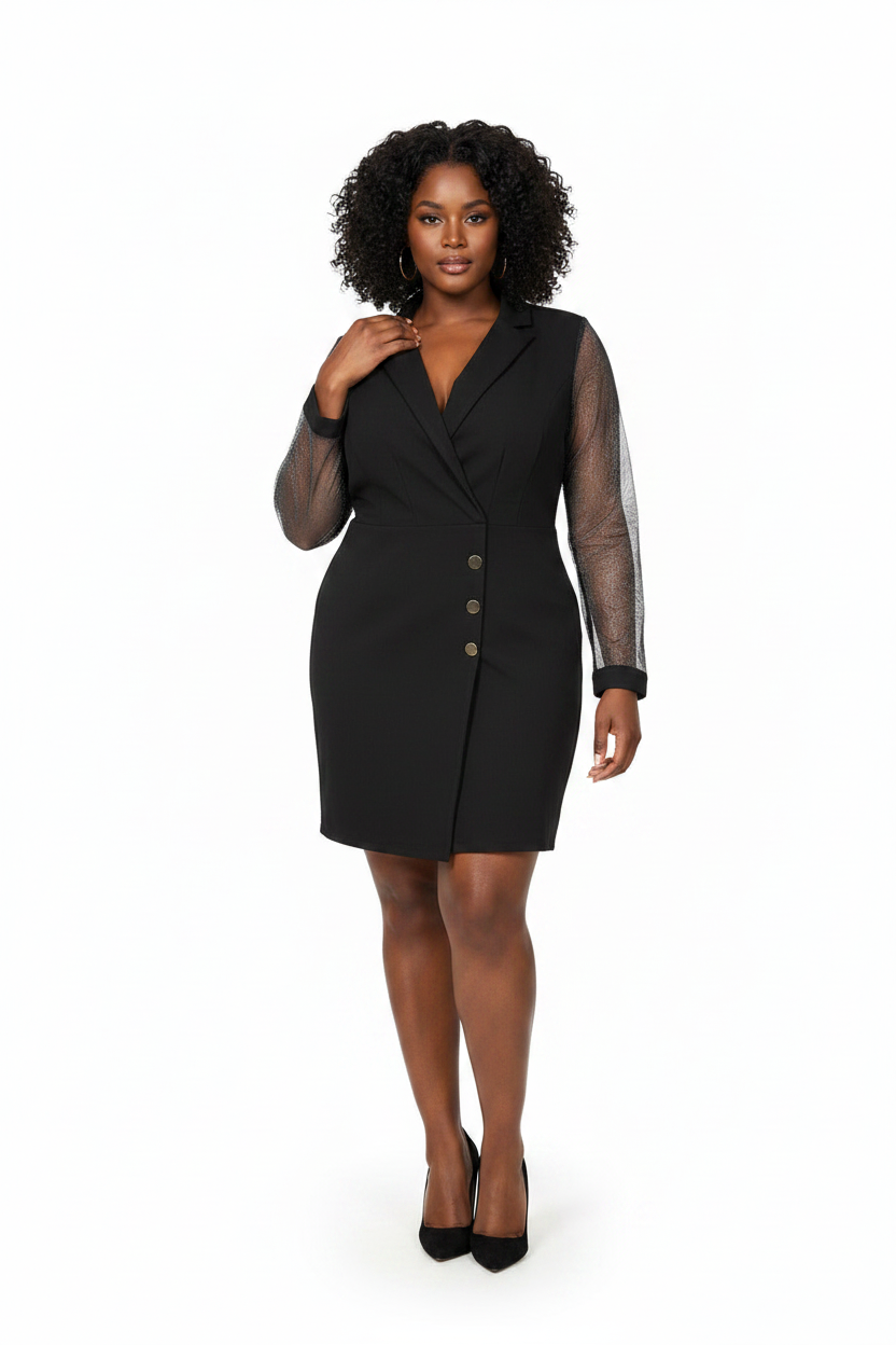 sheer romper dress Maxi Mesh Romper | Black Sheer Mesh Overlay