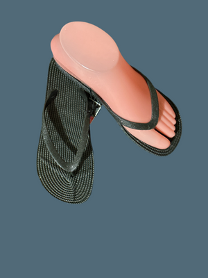 Sparkle Black Thong Flip Flops