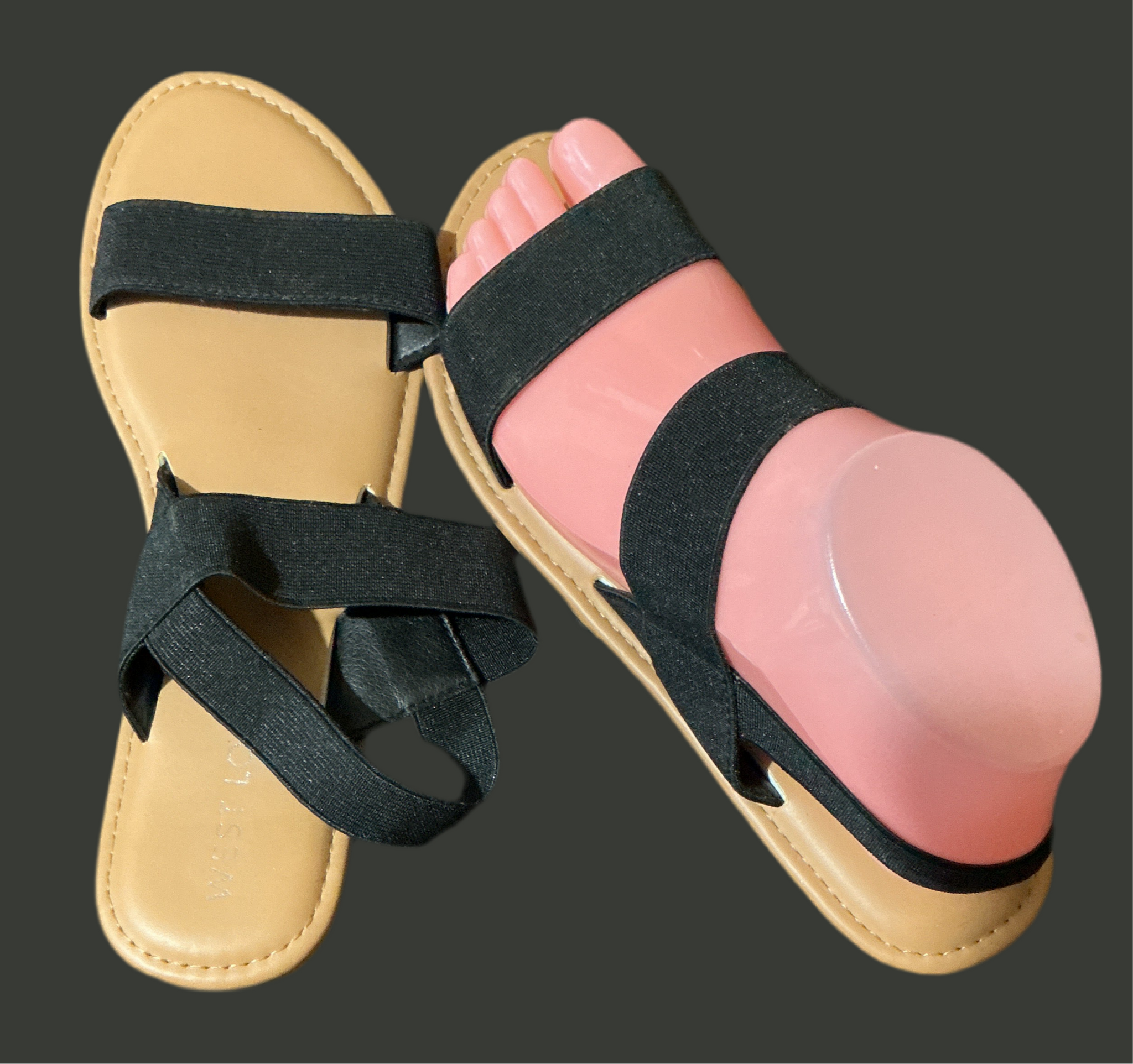 Black Stretch Sandals