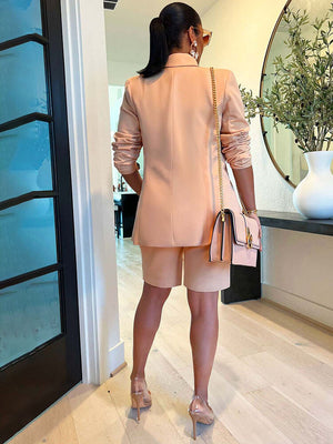 Apricot Long Sleeve Blazer Set
