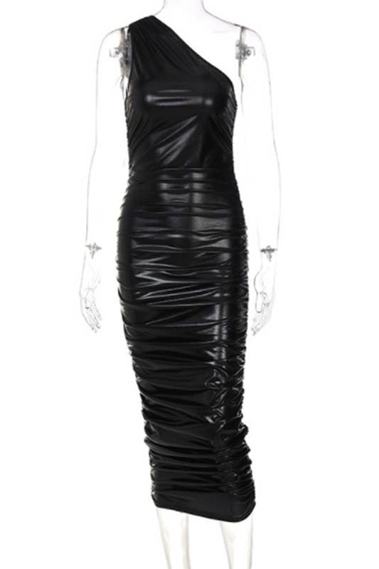 One Shoulder Ruched Dress