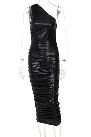 One Shoulder Ruched Dress