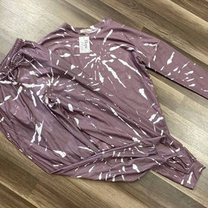 Purple Marble Print Lounge Wear