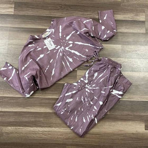 Purple Marble Print Lounge Wear