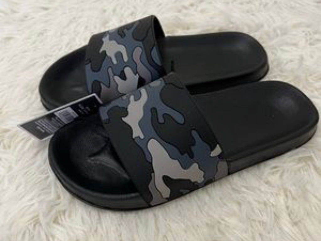 Black Camo Slide Sandals