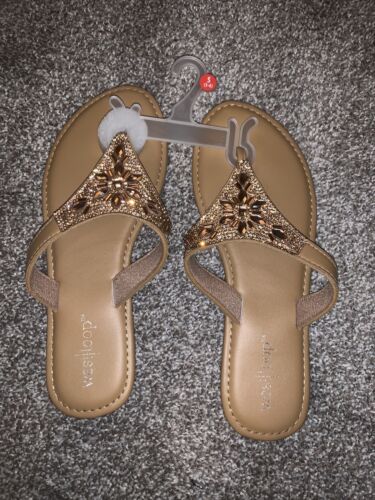 Rose Gold Bling Thong Sandals